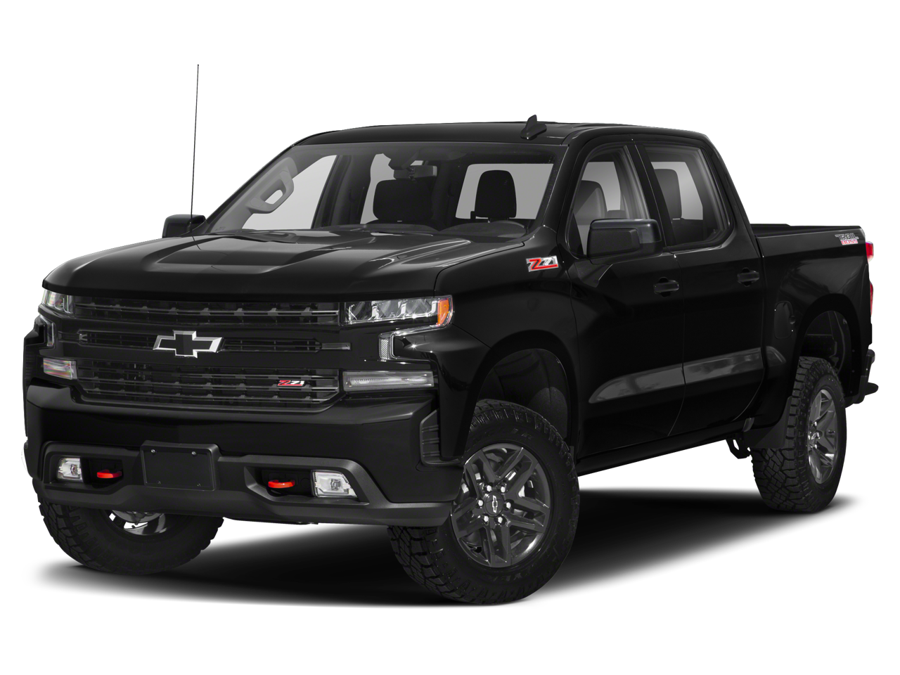 2019 Chevrolet Silverado 1500 LT Trail Boss in Silver Ice Metallic — front three-quarter view