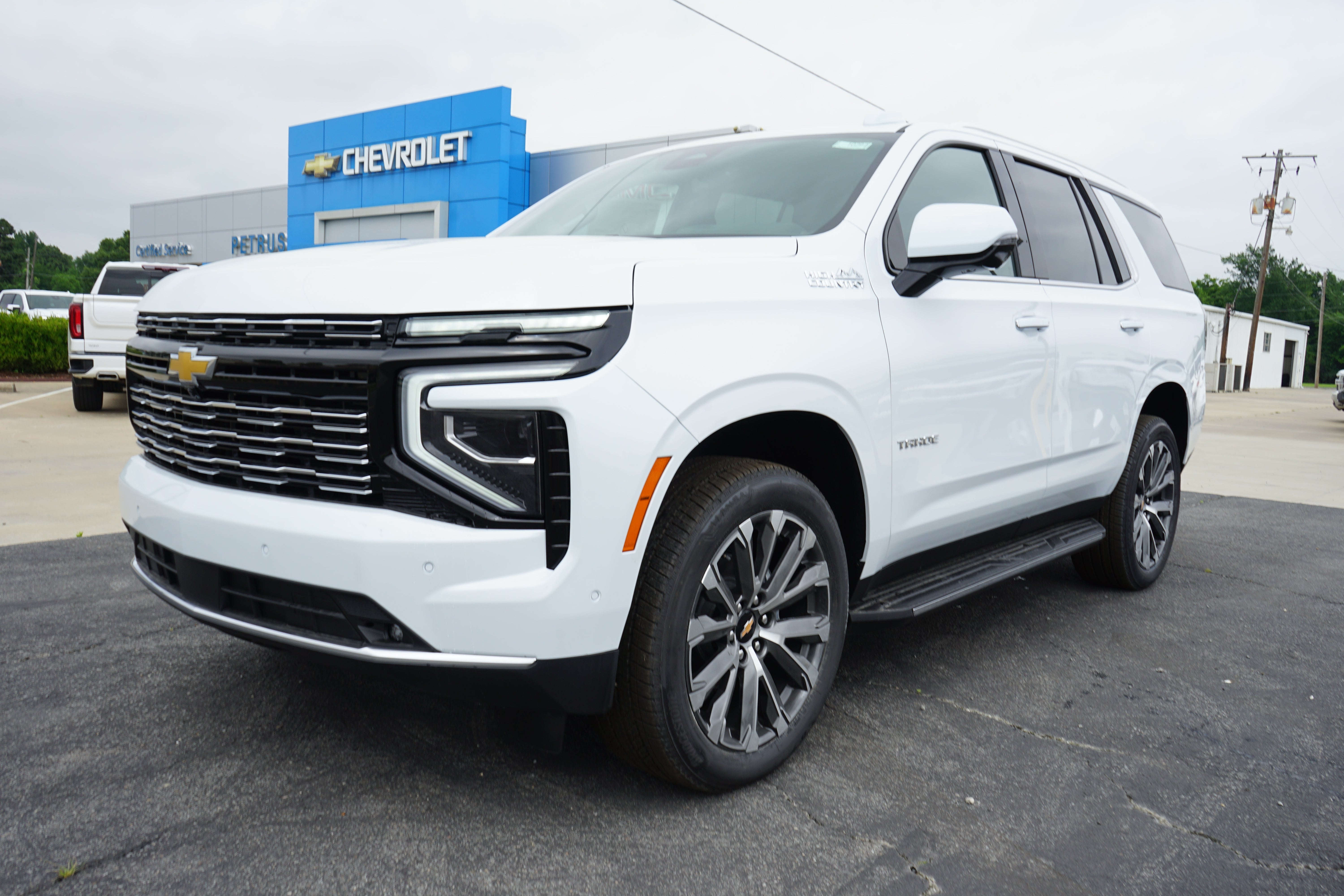 2026 Chevrolet Tahoe High Country in Polar White Tricoat — front three-quarter view